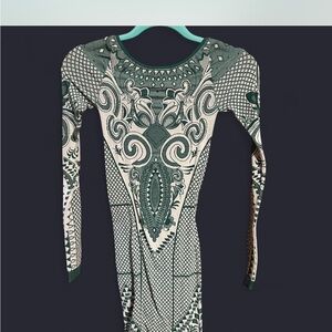 Intimately Women's Teal Patterned Long Sleeve Dress
